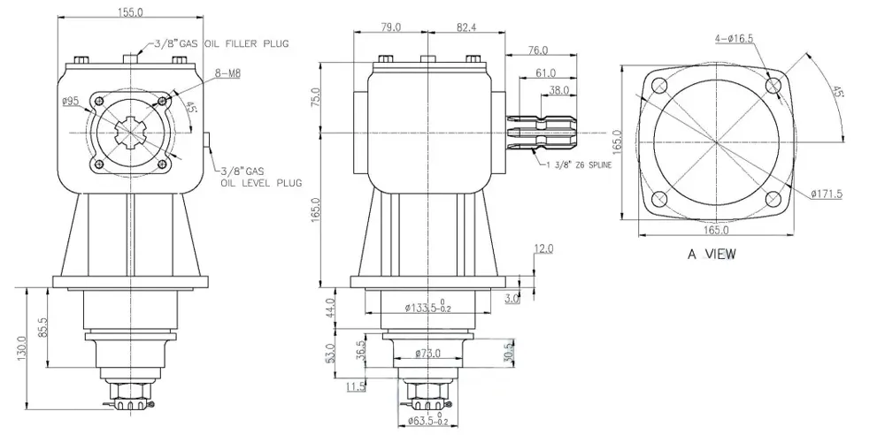 agricultural-gear-boxes-EP-Rotary Mower Gearbox Replacement of Comer Code LF-205J-draft