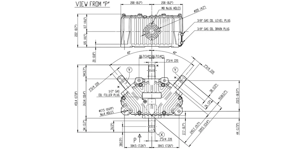 agricultural-gear-boxes-EP-Rotary Mower Gearbox – Replacement of Comer Code T-305J-draft
