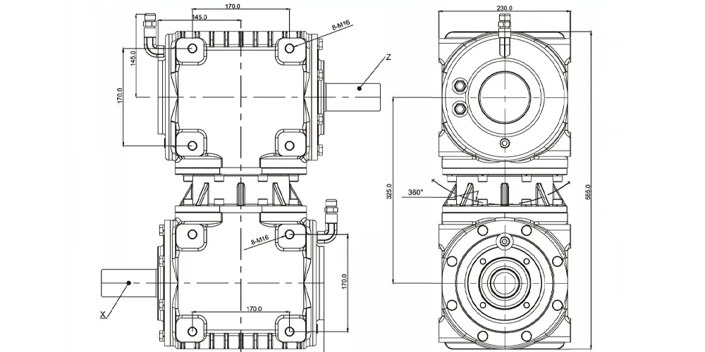 agricultural-gear-boxes-products-EP-GC325-Pull-behind Mower Gearbox Trailing Mower Gearbox-draft