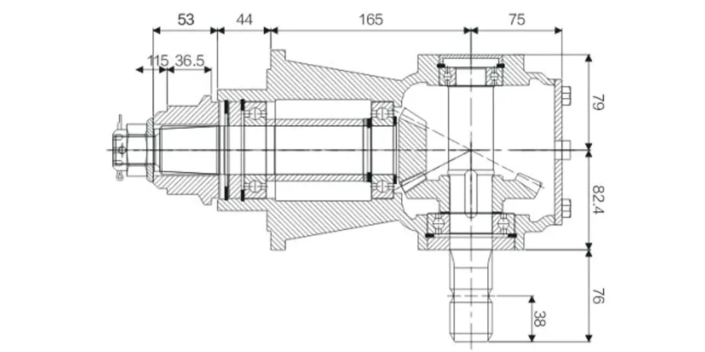 agricultural-gear-boxes-products-EP-LF205 Agricultural Lawn mower Gearbox-draft