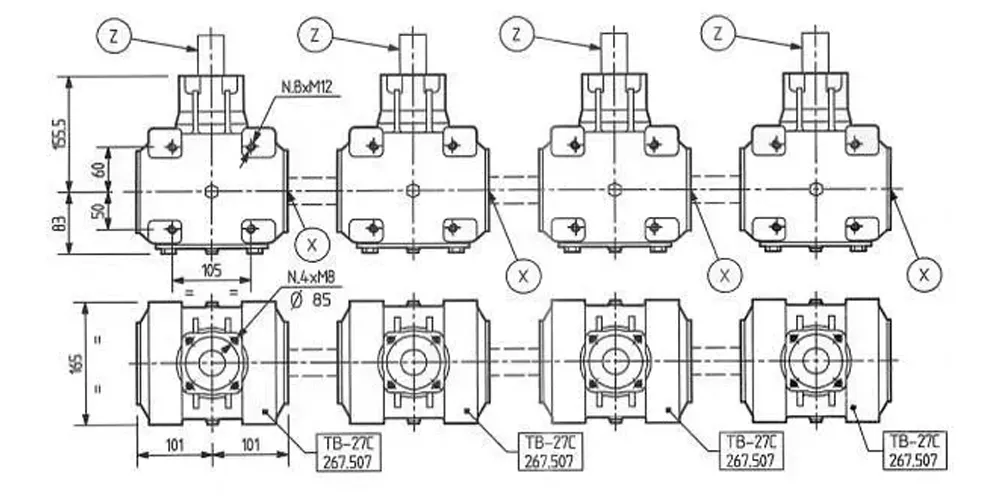 agricultural-gear-boxes-products-EP-TB-27C Rotary Tiller Gearbox Replacement of Comer Code-draft