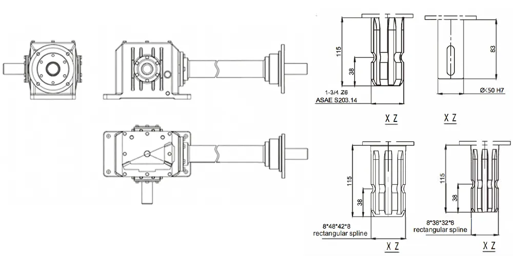 agricultural-gearbox-products-EP-FK136 Square Baler Gearbox-draft