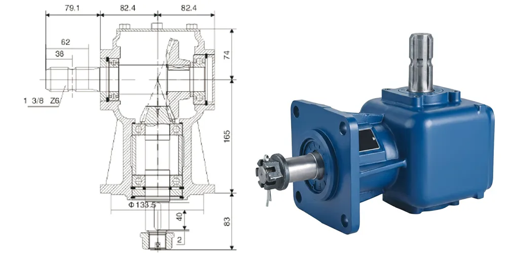 agricultural-gearbox-products-EP-20 HP 12.83 Ratio Lawn Mower Gearbox-draft
