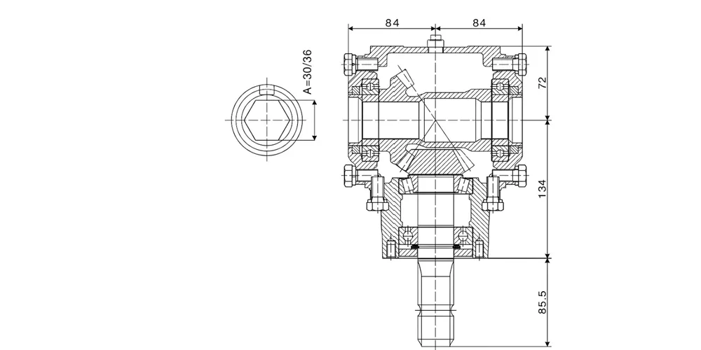 agricultural-gearbox-products-EP-9.259 Lawn Mower Gearbox-30 HP 540 RPM Ratio 1.461-draft