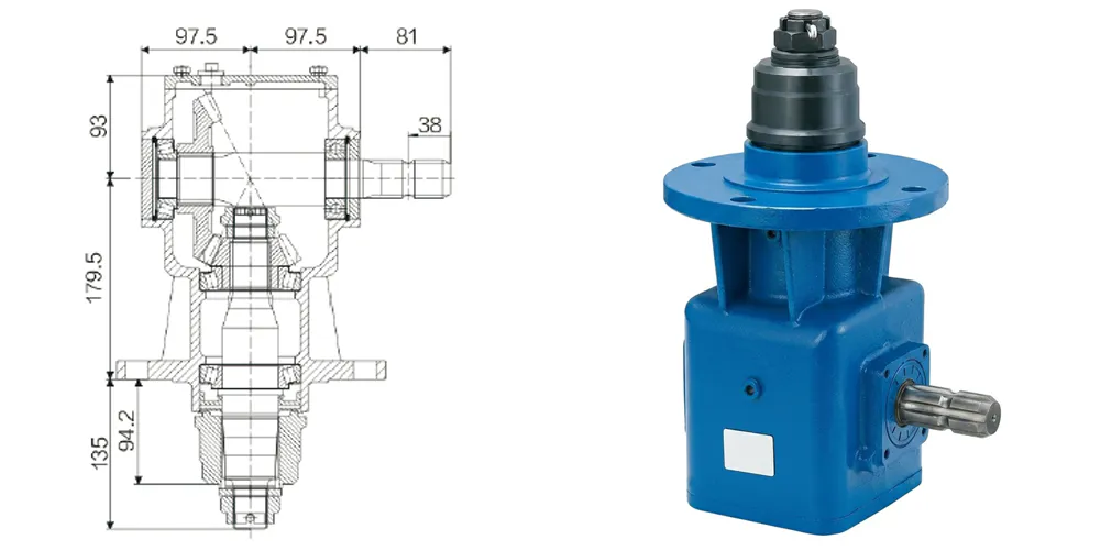 agricultural-gearbox-products-EP-HC140 60 HP 11.5 11.93Ratio Lawn Mower Gearbox-Draft
